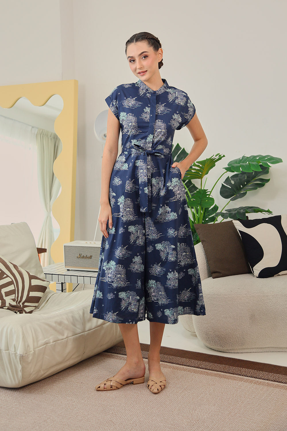 Sofina Sashed Jumpsuit in Midnight Countryside - Image 3