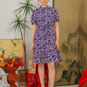 Maxinne Midi Dress in Navy Bloom Floral