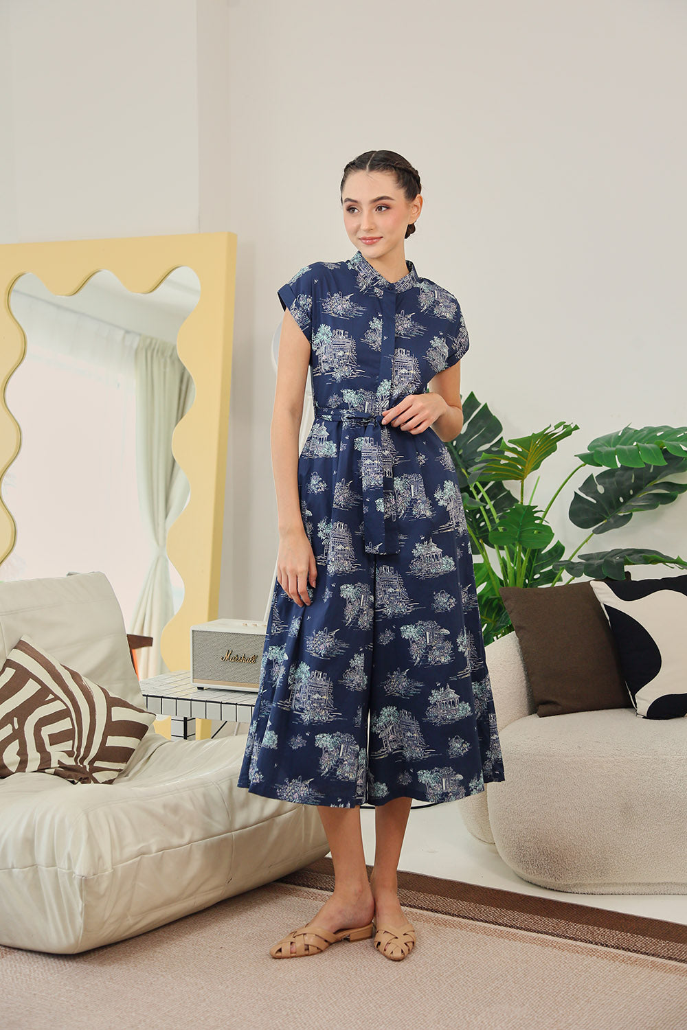 Sofina Sashed Jumpsuit in Midnight Countryside - Image 5