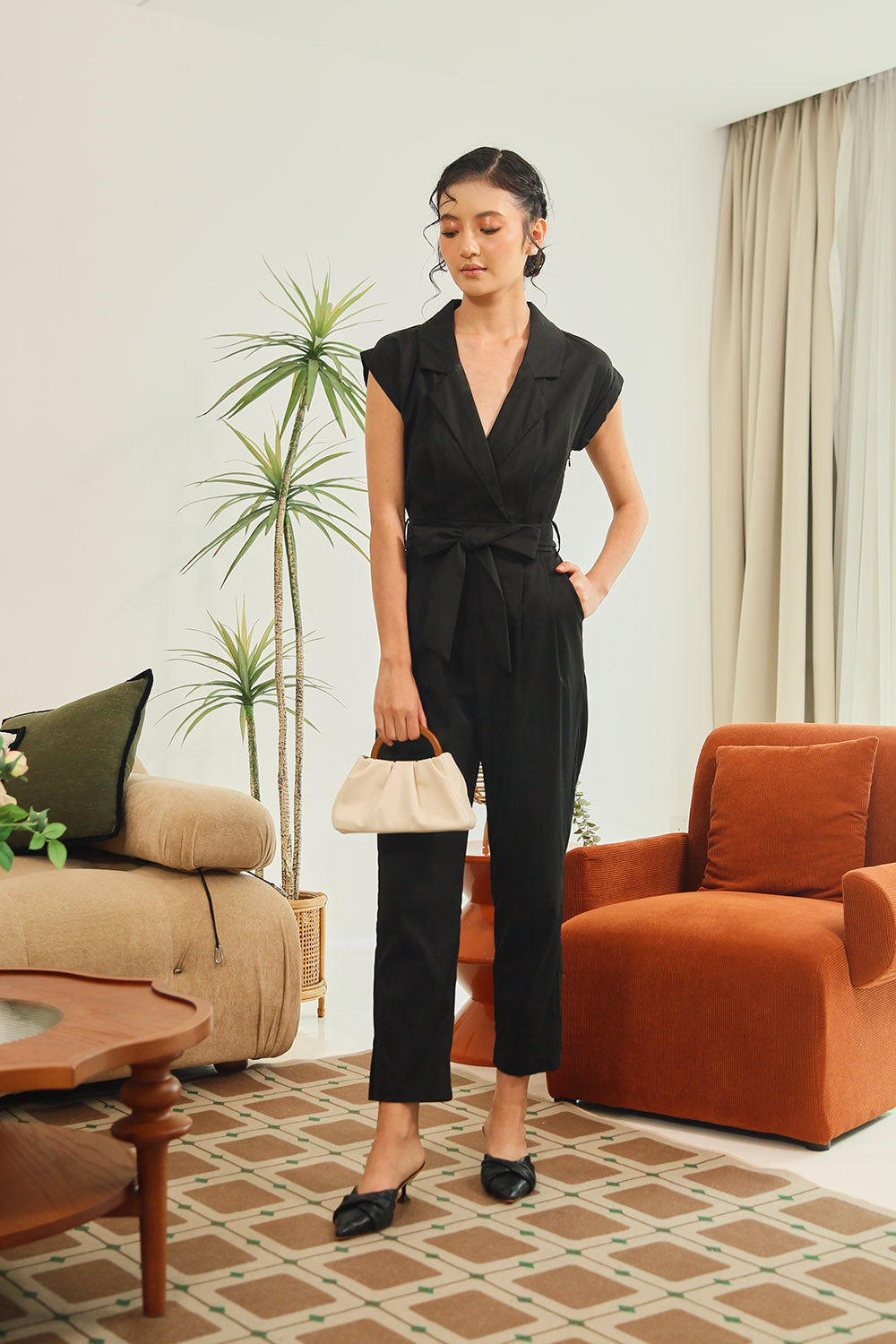 Kristela Tailored Jumpsuit in Black - Image 3