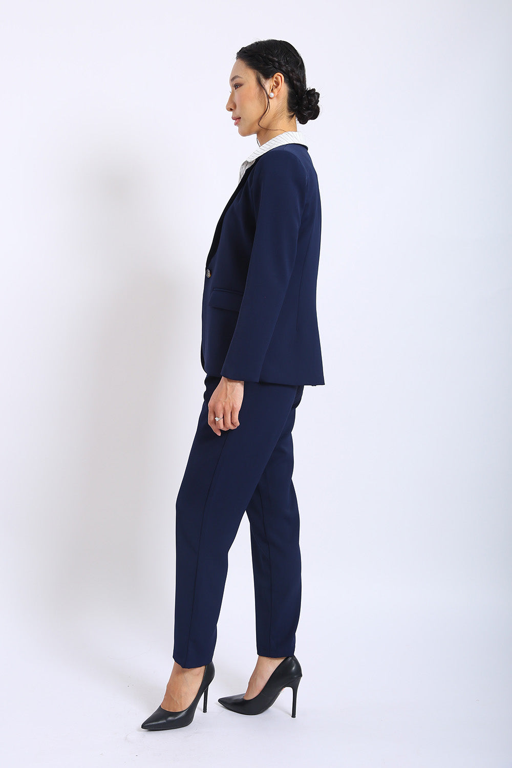 Elise Tailored Straight Leg Pants in Midnight Navy - Image 4