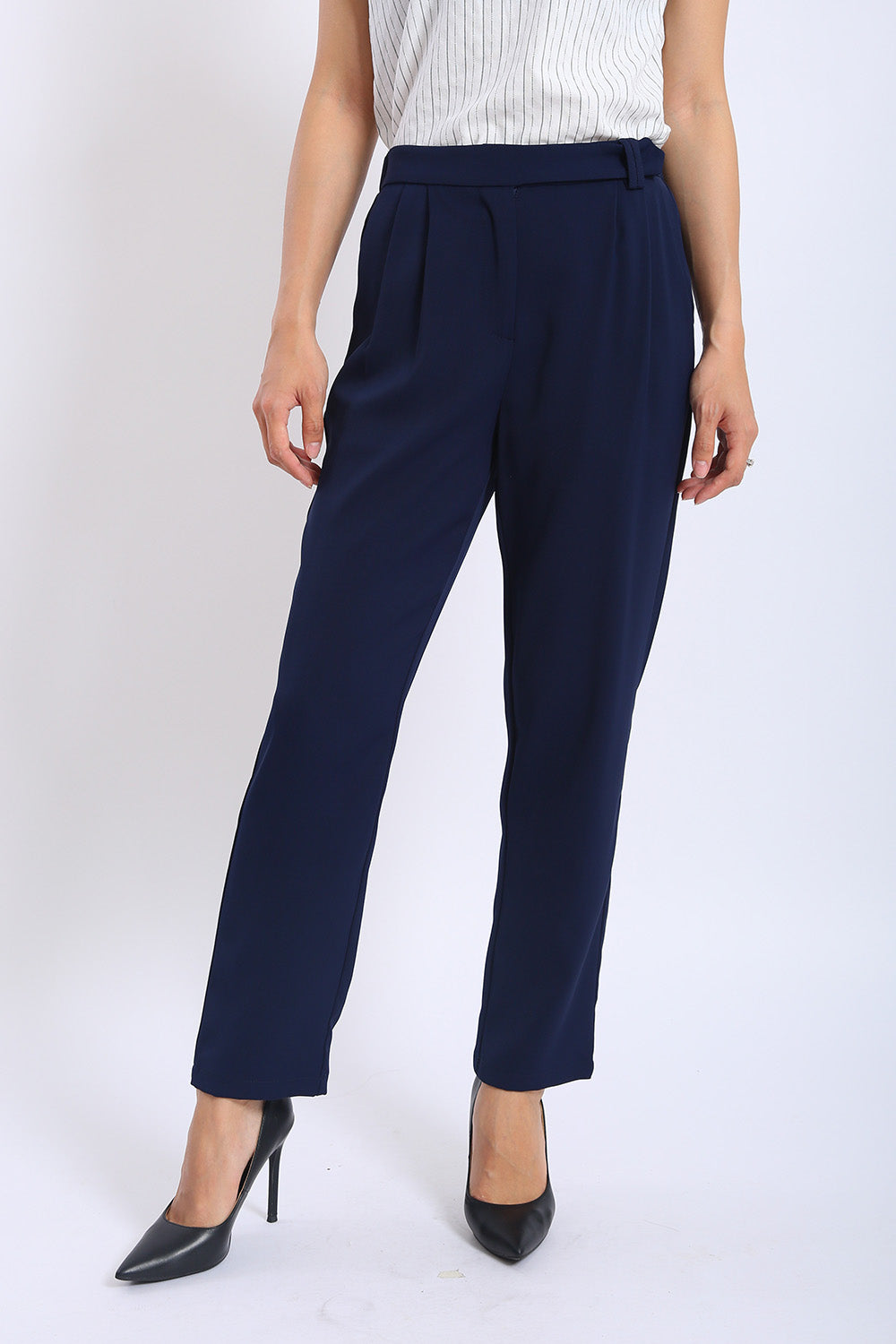 Elise Tailored Straight Leg Pants in Midnight Navy - Image 6