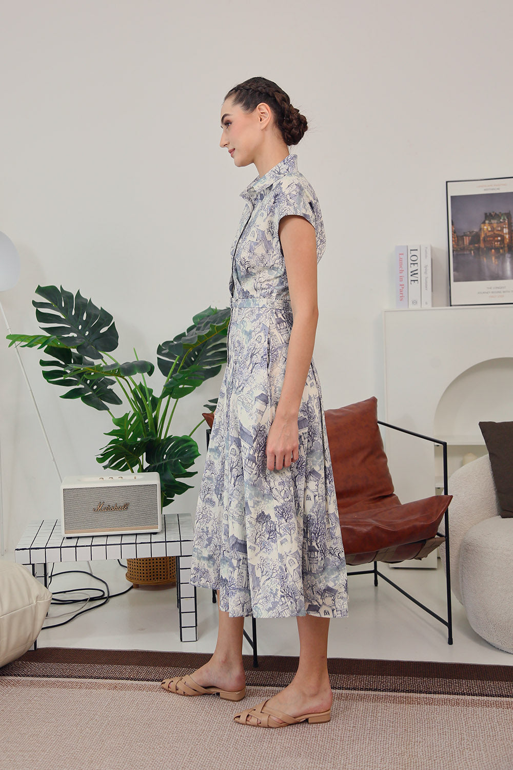 Dezza Midi Dress in Grey Scenic Prints - Image 6