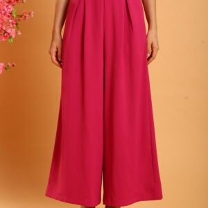 Liesa Wide Leg Pants in Plum Pink