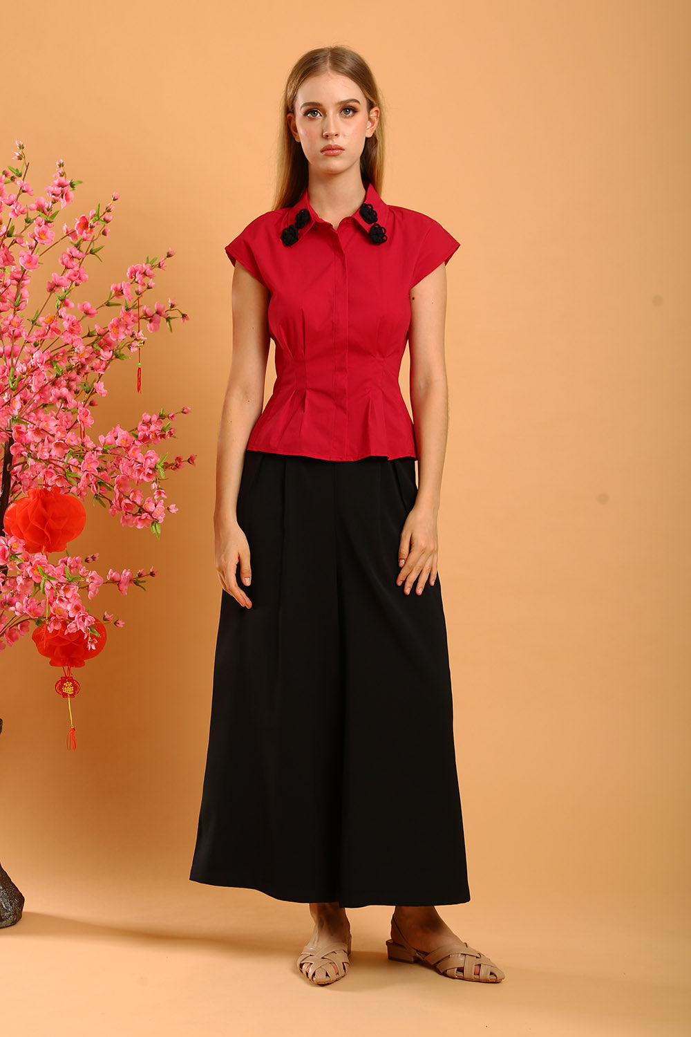 Liesa Wide Leg Pants in Black - Image 2