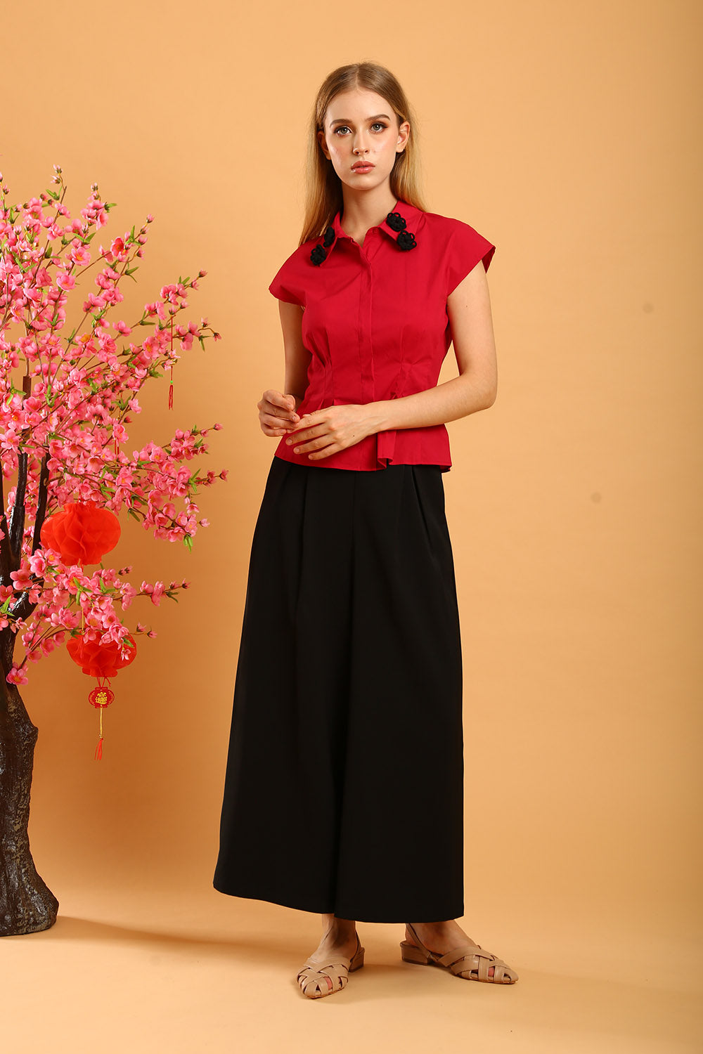 Liesa Wide Leg Pants in Black - Image 4