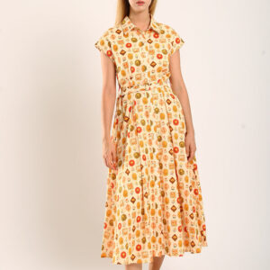 Dezza Midi Dress in Mandarin Floral