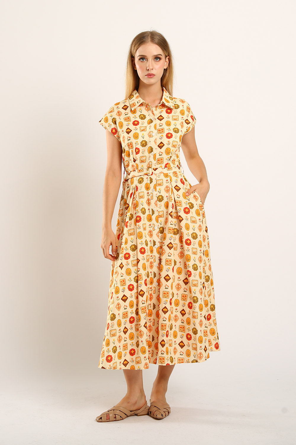 Dezza Midi Dress in Mandarin Floral - Image 6