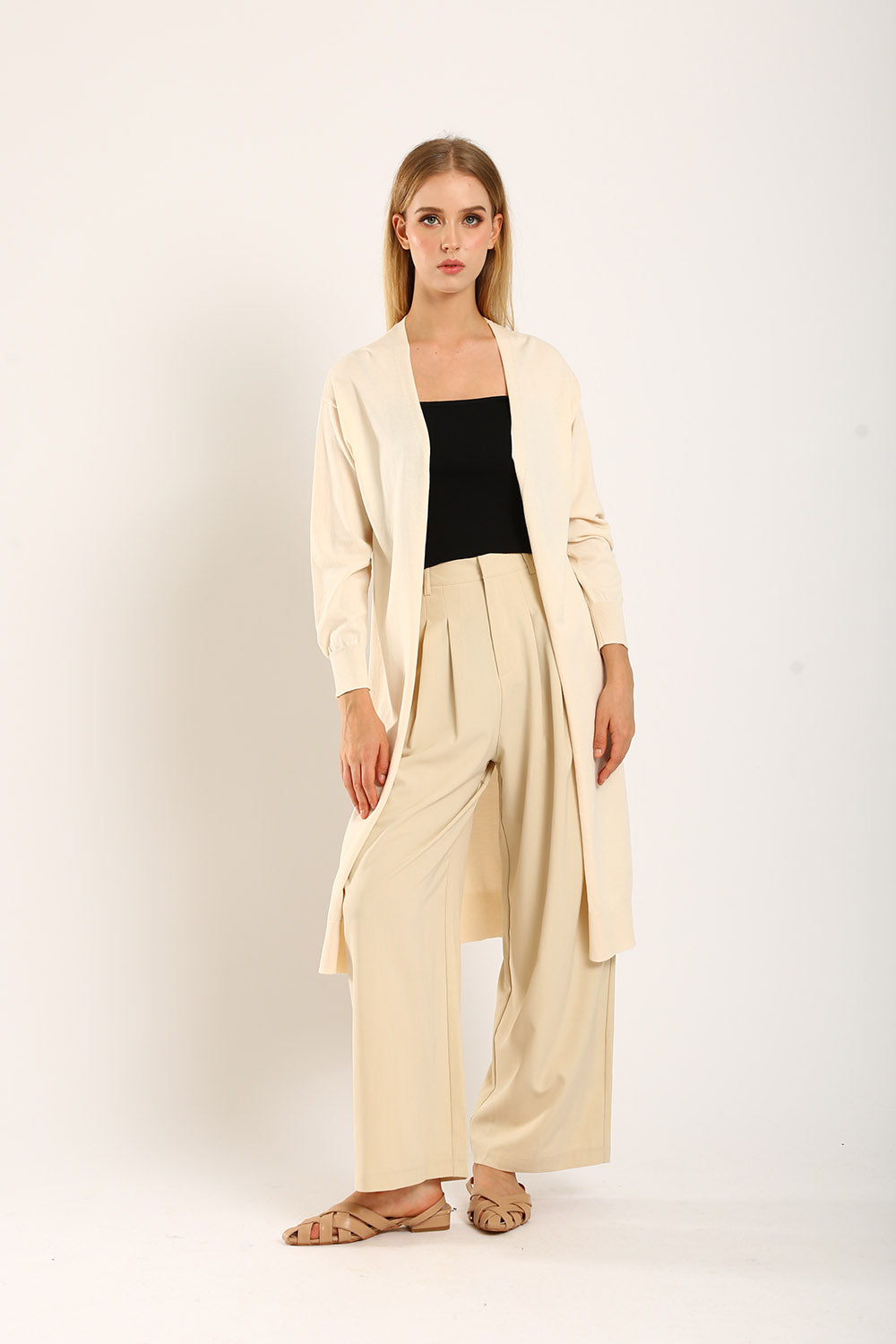 Tonie Long Knit Cardigan in Apricot - Image 6