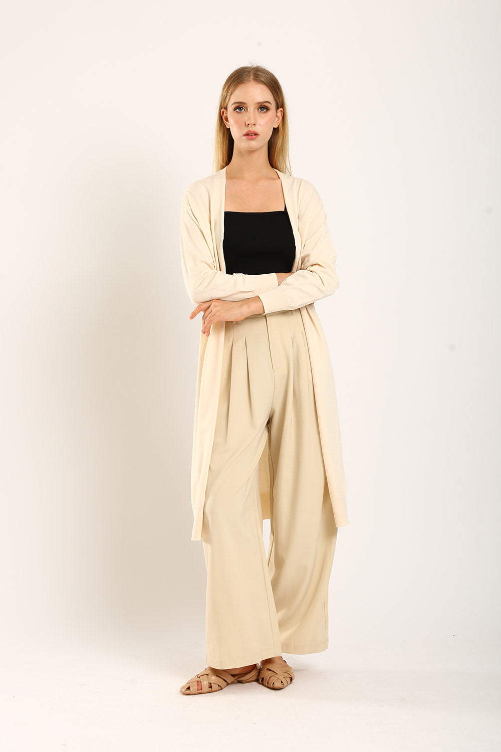 Tonie Long Knit Cardigan in Apricot - Image 4