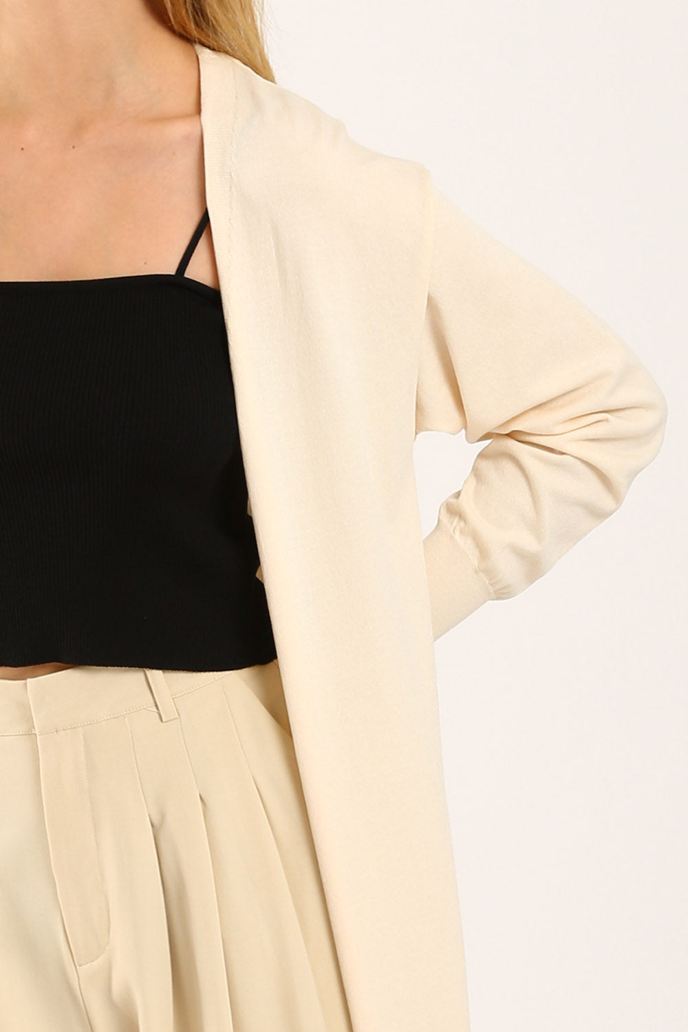 Tonie Long Knit Cardigan in Apricot - Image 2