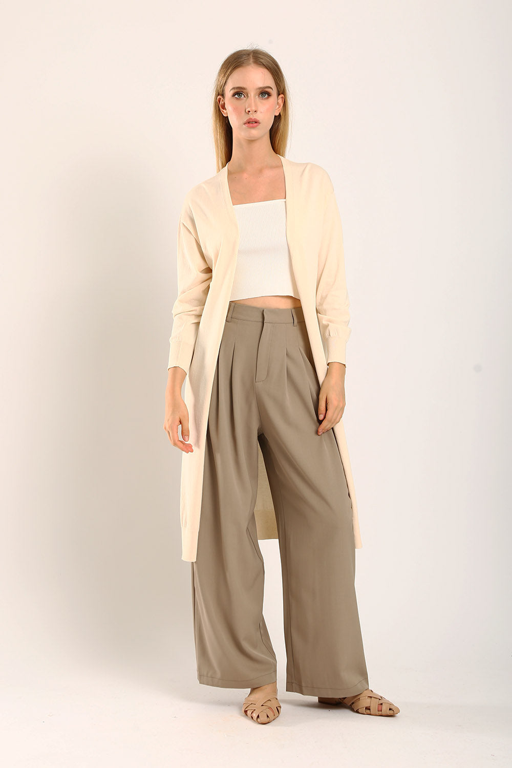 Claudette Relaxed Tailored Pants in Khakis - Image 2