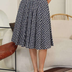 Dariela Maxi Skirt in Navy Geomatric