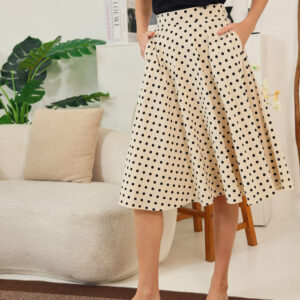 Dariela Maxi Skirt in Polka Dot Ivory