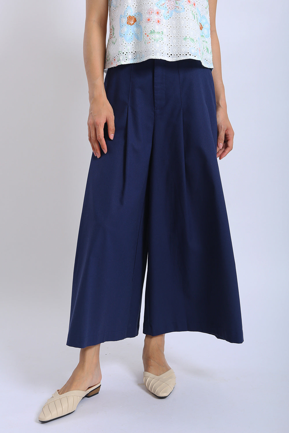 Varese Wide Leg Pants in Navy Blue