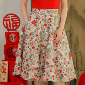 Dariela Jacquard Flare Skirt in Vintage Bloom