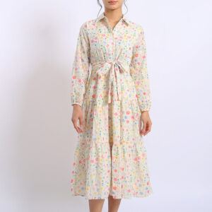 Rosalie Cotton Eyelet Midi Dress in Wildflower