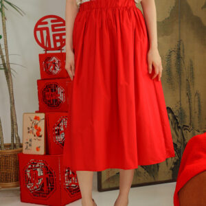 Eleanor Flowy Maxi Skirt in Crimson Red