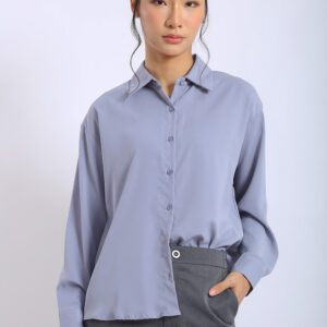 Erina Relaxed Button Shirt in Slate Grey