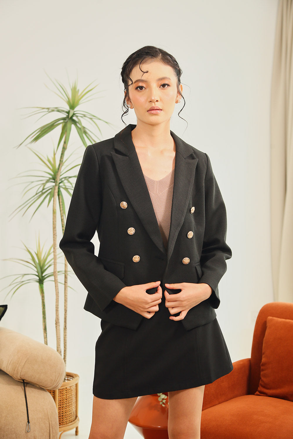 Suzanne Jacket in Black Tweet