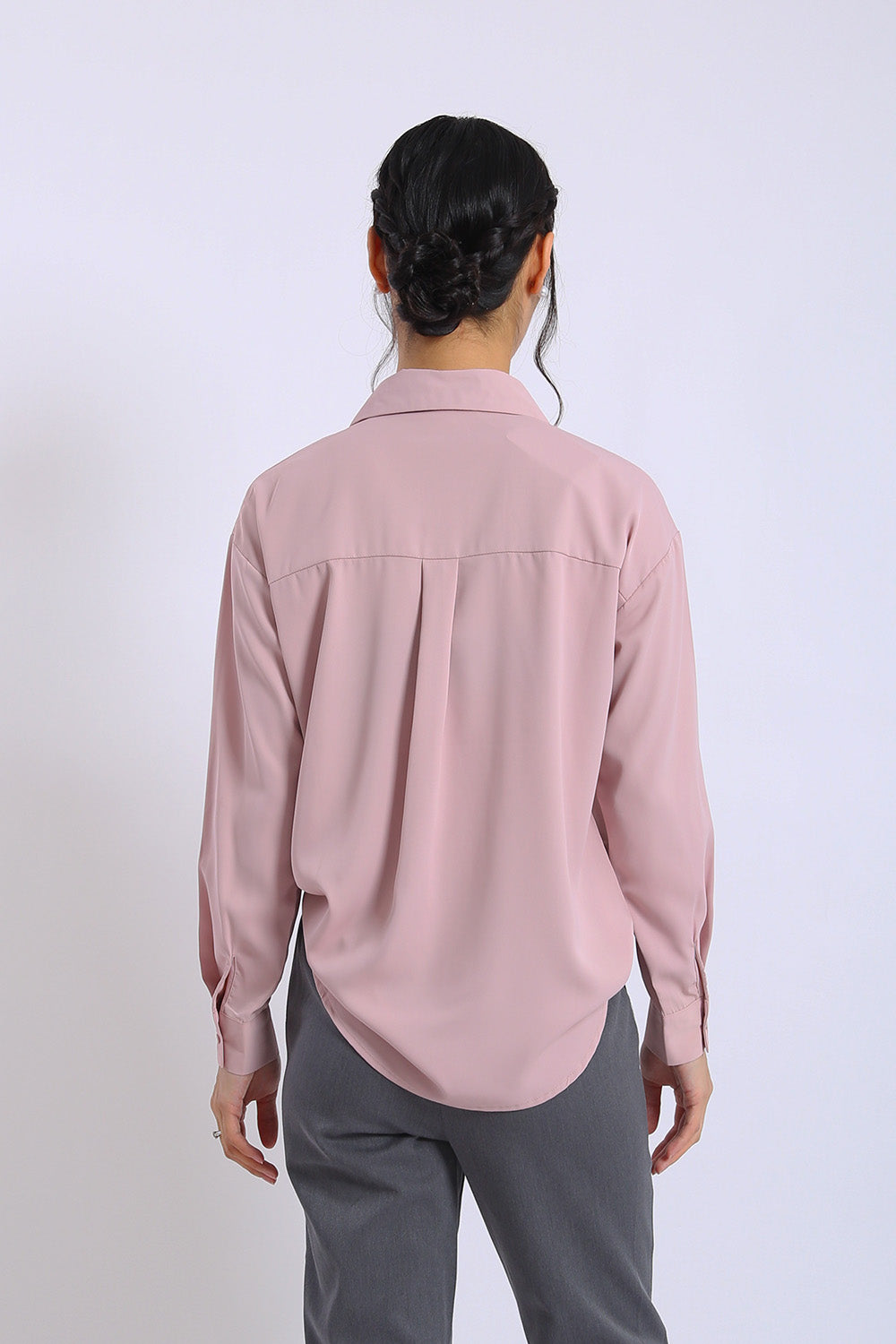 Erina Relaxed Button Shirt in Dusty Pink - Image 6