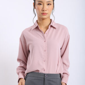 Erina Relaxed Button Shirt in Dusty Pink