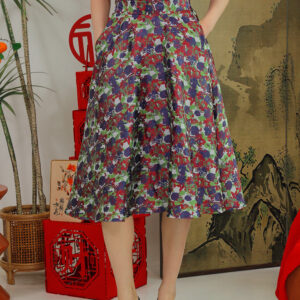 Elowen Luxe Midi Skirt in Autumn Garden