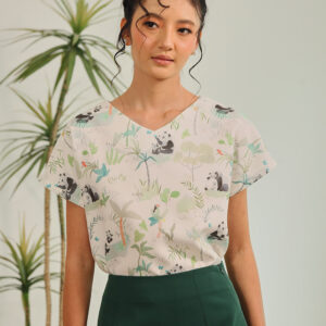 Danna Relaxed Fit Top in Panda Grove