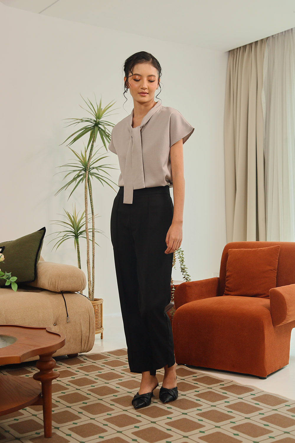 Corinne Essential Straight Pants in Black - Image 3
