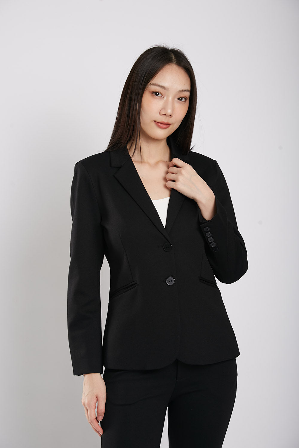 Albertha Ultra Stretchable Blazer in Black - Image 2