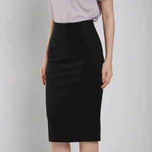 Thysha Ultra-Stretch Pencil Skirt in Black