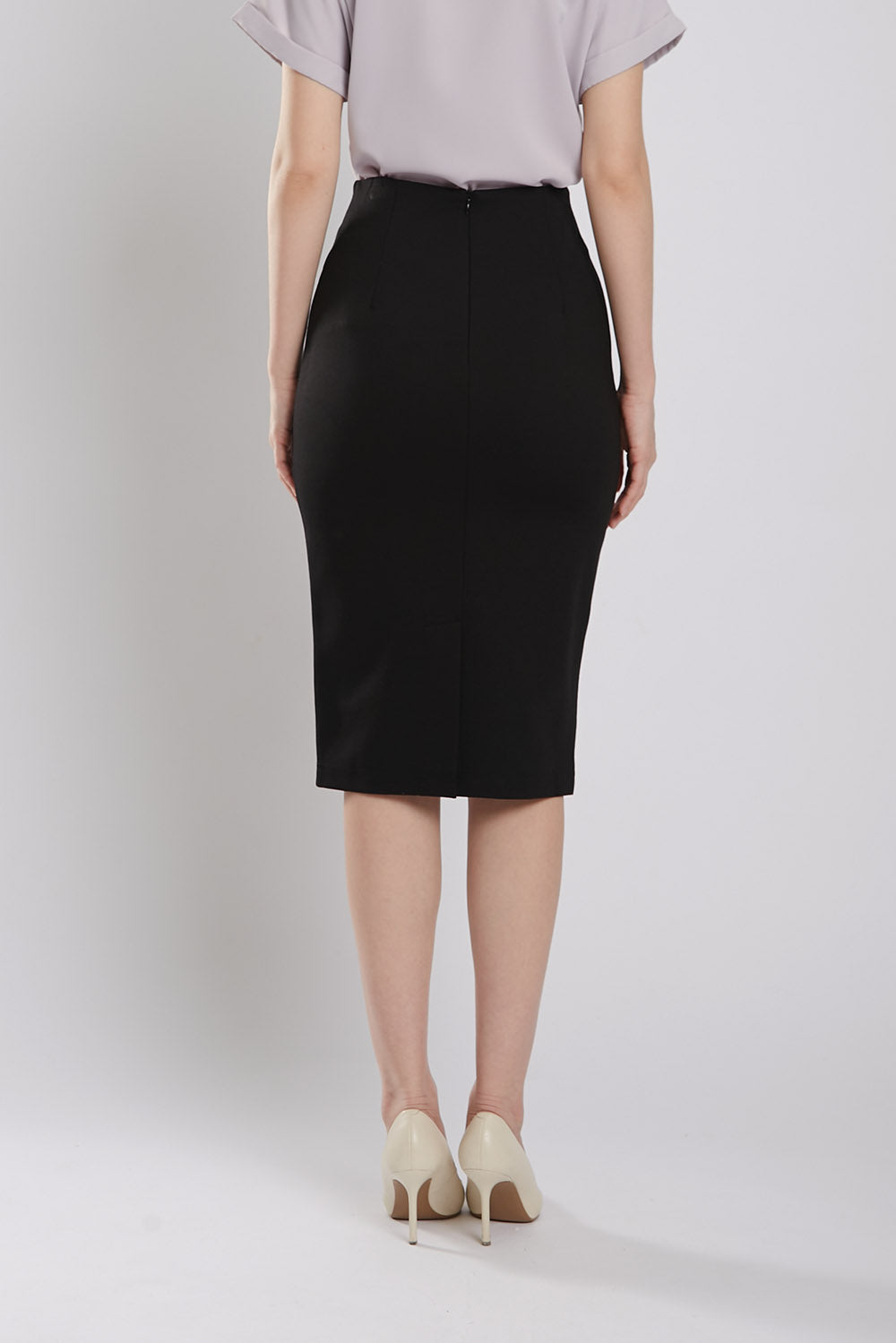Thysha Ultra-Stretch Pencil Skirt in Black - Image 5