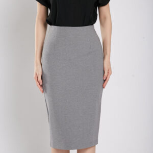 Thysha Ultra-Stretch Pencil Skirt in Grey