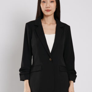 Carinne Ruched Blazer in Black