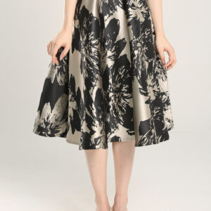 Malene Floral Skirts in Black Silver
