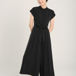 Sofina Sashed Jumpsuit in Black