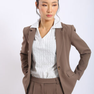 Elise Tailored Blazer in Warm Taupe