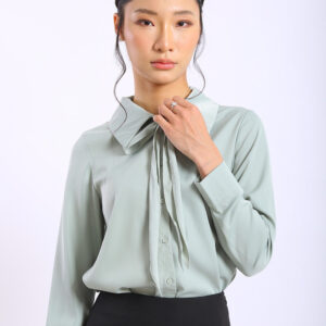 Colette Bow Blouse in Soft Sage