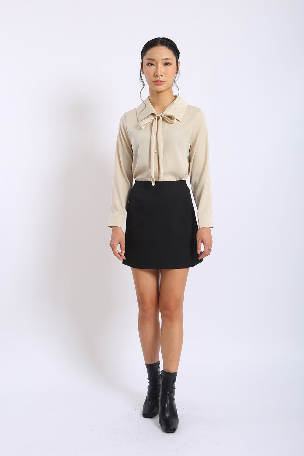 Colette Bow Blouse in Champagne - Image 6